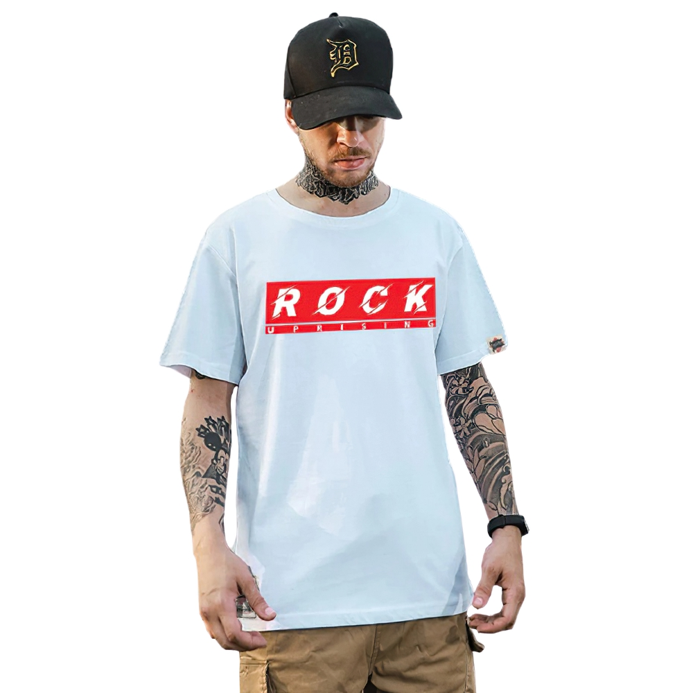 Cool Men's T-Shirt Oversize with Graffiti / Casual Streetwear in Rock Style - HARD'N'HEAVY