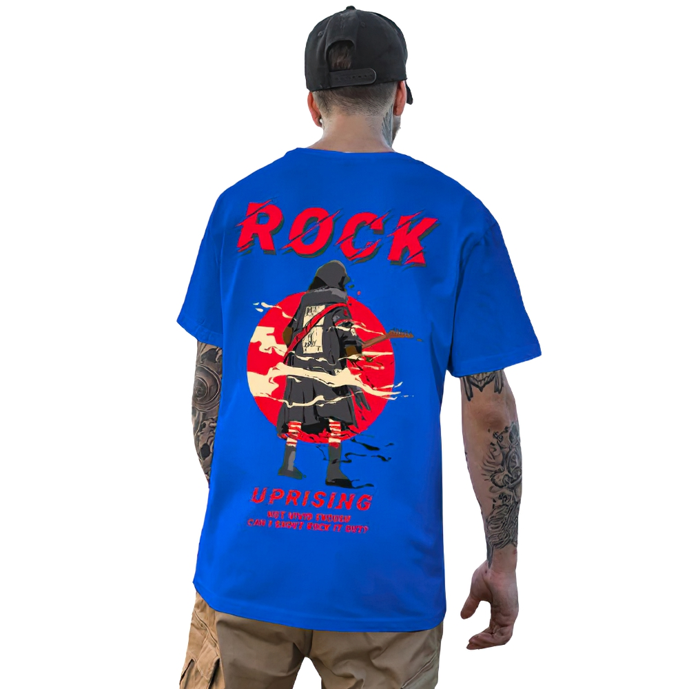 Cool Men's T-Shirt Oversize with Graffiti / Casual Streetwear in Rock Style - HARD'N'HEAVY