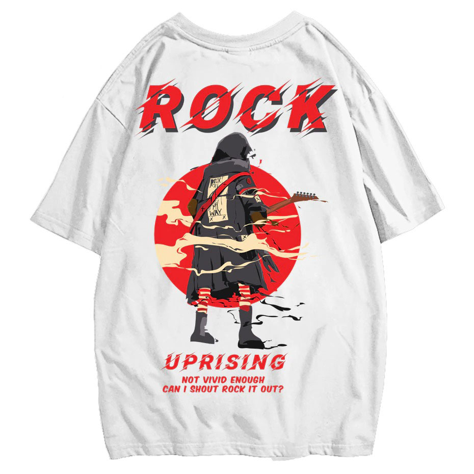 Cool Men's T-Shirt Oversize with Graffiti / Casual Streetwear in Rock Style - HARD'N'HEAVY