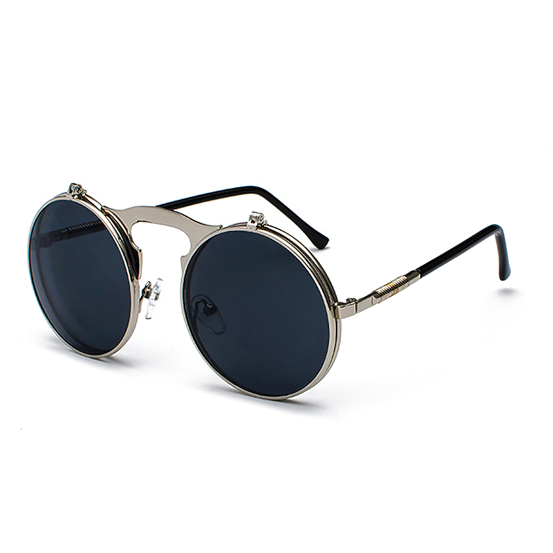 Cool metal round sunglasses for men and women with UV protection, perfect for retro fashion. Unique unisex eyewear shades.