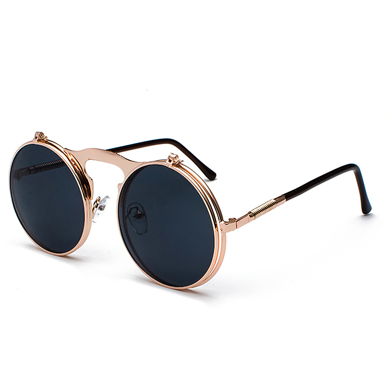 Cool metal round sunglasses for men and women, retro style eyewear with UV protection, perfect for all outfits.