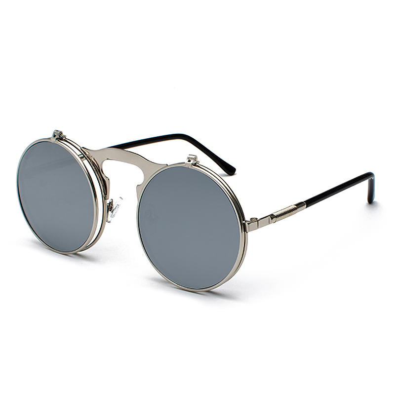 Cool retro round sunglasses for men and women, stylish UV protective eyewear in metal and polycarbonate.