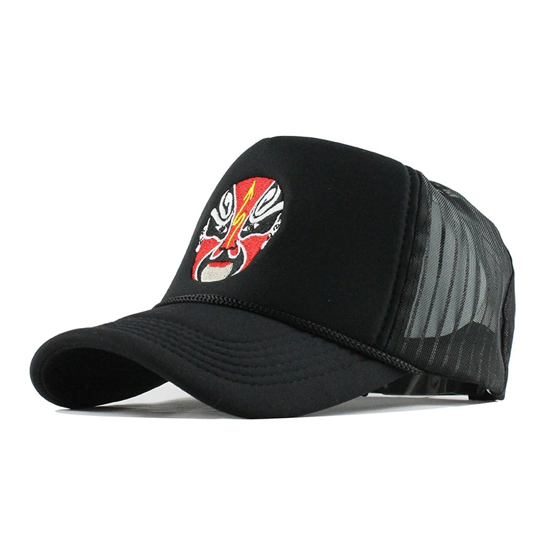 Cool Rock Style Black Cap / Unisex Vintage Hat / Mask Print Cap / Cotton Baseball Cap - HARD'N'HEAVY