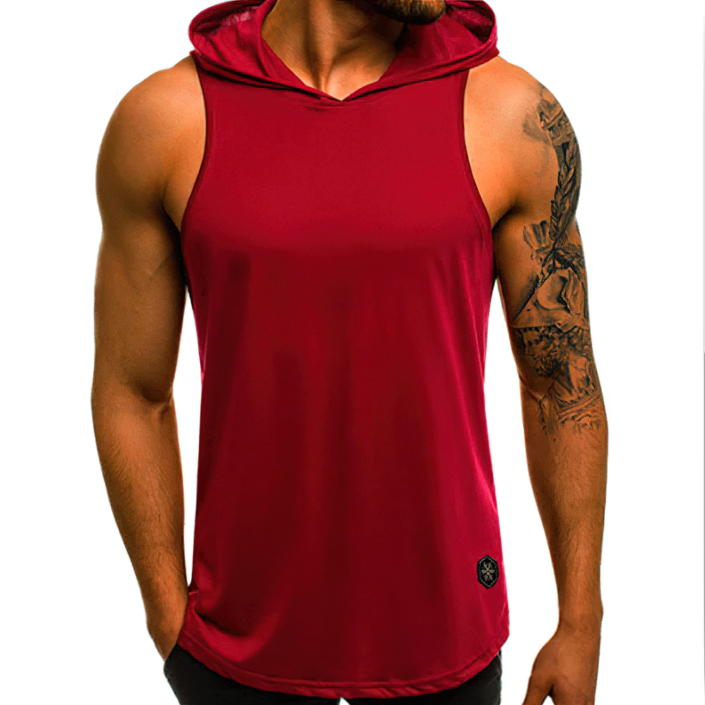 Cool Sleeveless Elastic Tank Top for Men / Sports Slim Hooded Top / Workout Loose Clothing - HARD'N'HEAVY