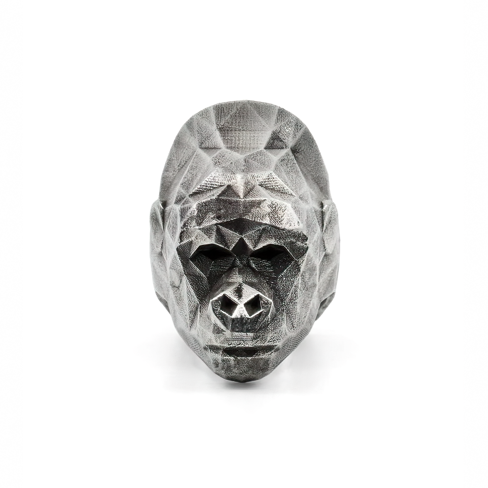 Cool Stainless Steel Ring / Silver Animal Ring / Rock Style Jewelry / Monkey Head Ring - HARD'N'HEAVY