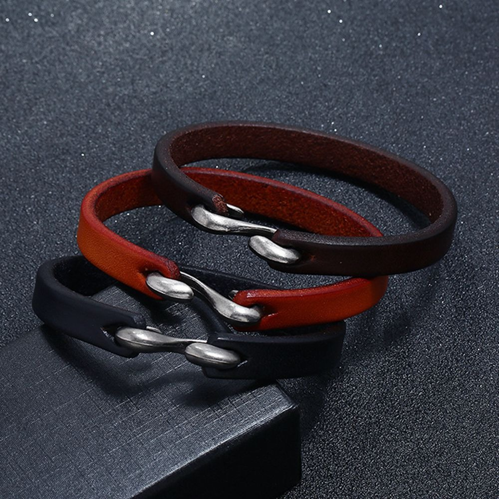 Cool Unisex Genuine Leather Narrow Bracelets / Cuff Bangle in Rock Style - HARD'N'HEAVY
