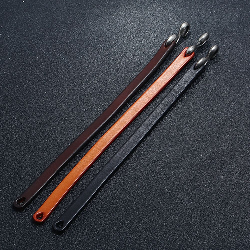 Cool unisex genuine leather narrow bracelets in brown, orange, and black for a stylish rock-inspired look.
