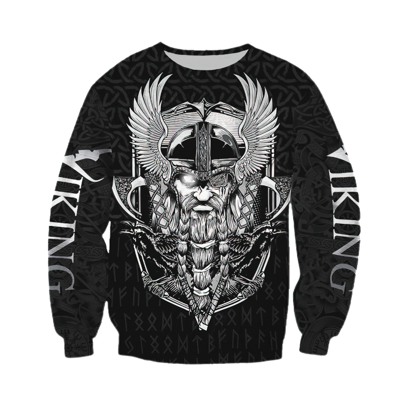 Cool Viking 3D Print Black Sweatshirt / Fashion Unisex Top - HARD'N'HEAVY