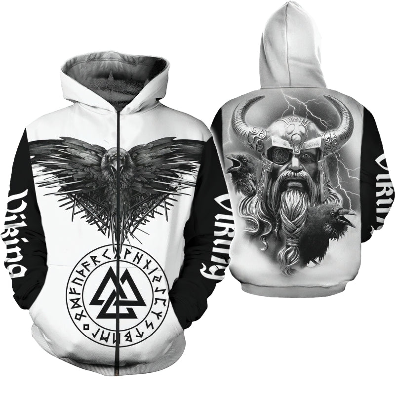 Cool Viking symbol 3D print unisex hoodie featuring intricate Viking prints and symbols, perfect for casual wear.