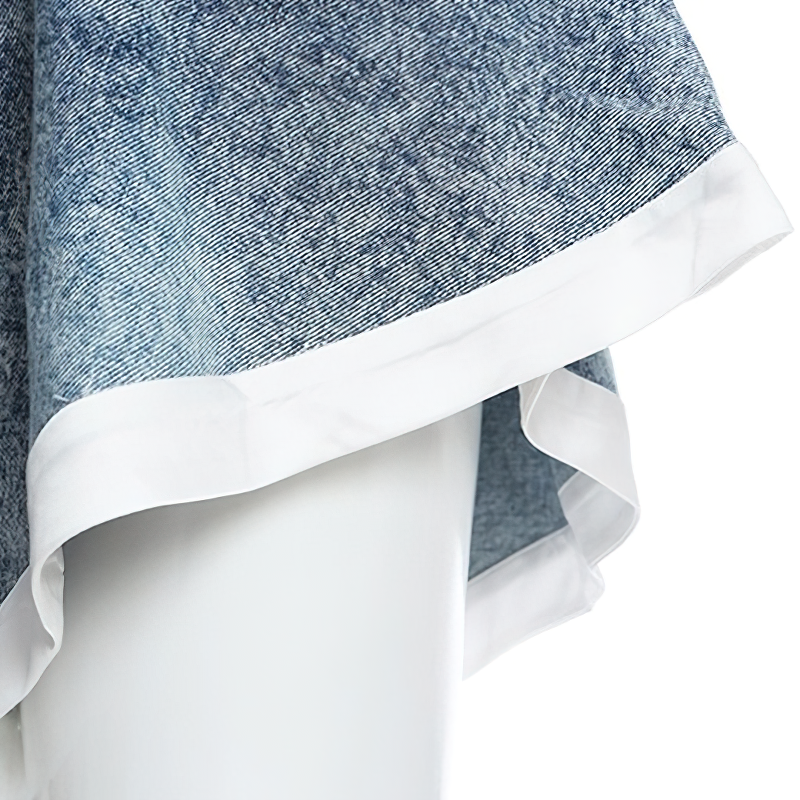 Cool women's denim mini shorts with ruffle hem detail, perfect for a trendy summer look!