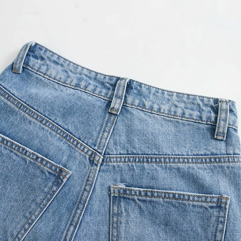 Cool Women's High Waist Overlength Jeans / Wide Leg Denim Pants with Pockets and Zipper - HARD'N'HEAVY