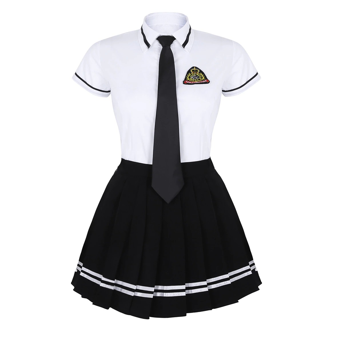 Costume Cosplay for Women / Uniform School Girl with Short Sleeve / Polyester Miniskirt - HARD'N'HEAVY
