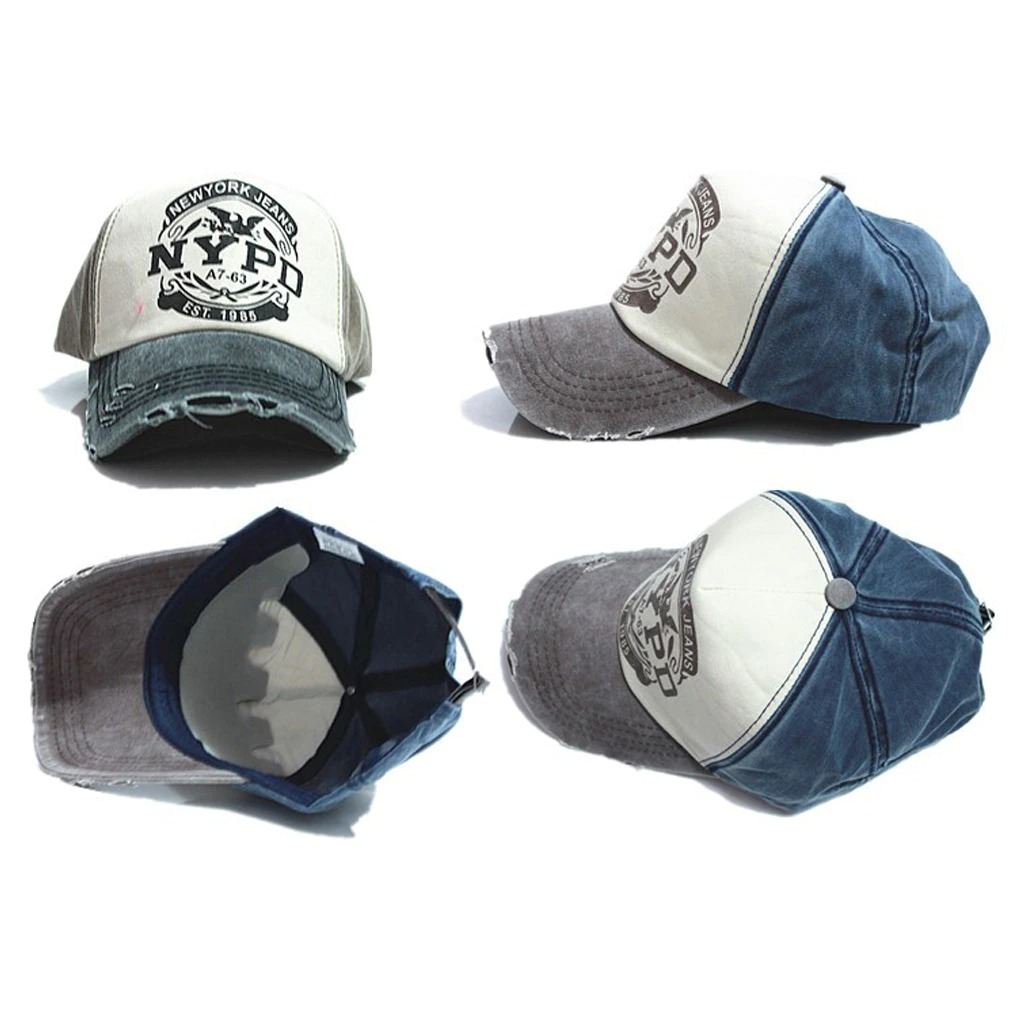 Unisex cotton baseball caps with 5 panel design and retro print, casual stylish accessories in multiple colors.