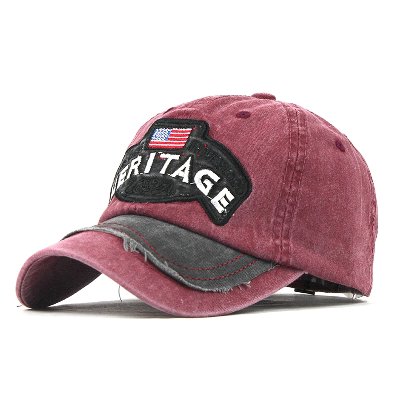 Cotton Cap With USA Flag Embroidery / Unisex Baseball Sun Hat / Adjustable Snapback - HARD'N'HEAVY