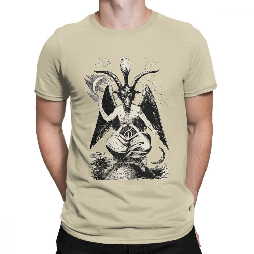 Cotton T-Shirt for Men in Gothic Style / Vintage T-Shirt with Devil Demon Print - HARD'N'HEAVY