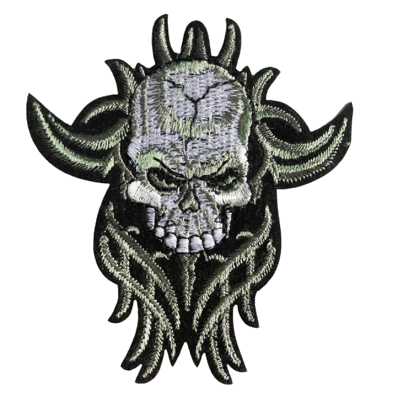 Cracked Skull Iron-On Patch For Clothing / Unisex Rock Style Embroidered - HARD'N'HEAVY