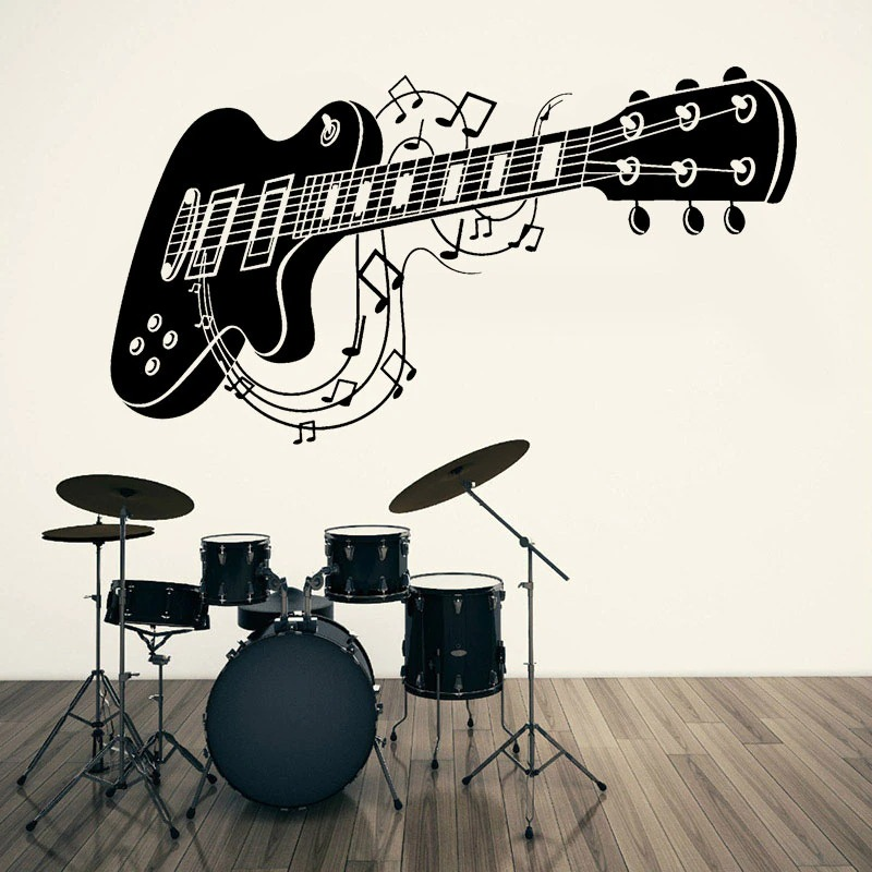 Creative Guitar Notes Music Wall Stickers / Vinyl Art Home Decoration for Room Bedroom - HARD'N'HEAVY