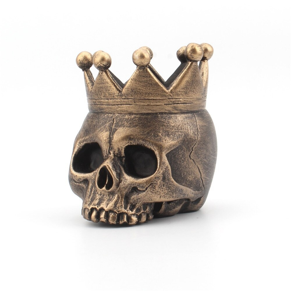 Crown Skull Candle Holder / Decorative Stand with Skeleton / Home Decoration Sculpture - HARD'N'HEAVY
