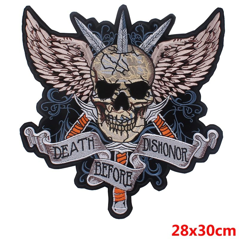 Death Before Dishonor Print Iron-On Patch For Jackets / Large Embroidered Biker Patches For Clothes - HARD'N'HEAVY
