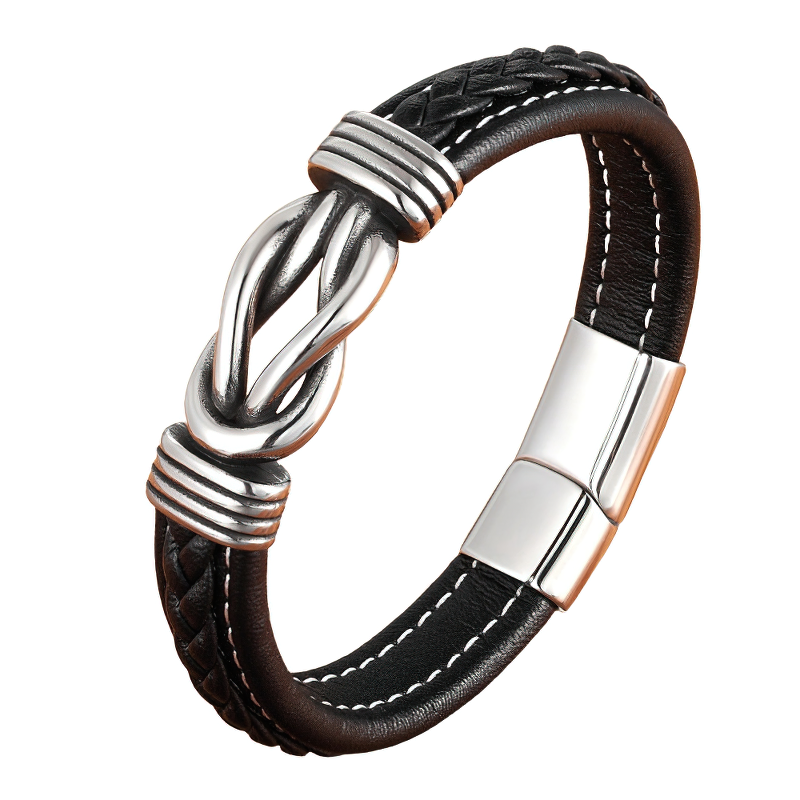 Deluxe Irregular Graphic Accessories Men's Leather Bracelet / Stainless Steel Leather Bracelet - HARD'N'HEAVY