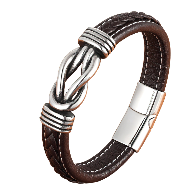 Deluxe Irregular Graphic Accessories Men's Leather Bracelet / Stainless Steel Leather Bracelet - HARD'N'HEAVY