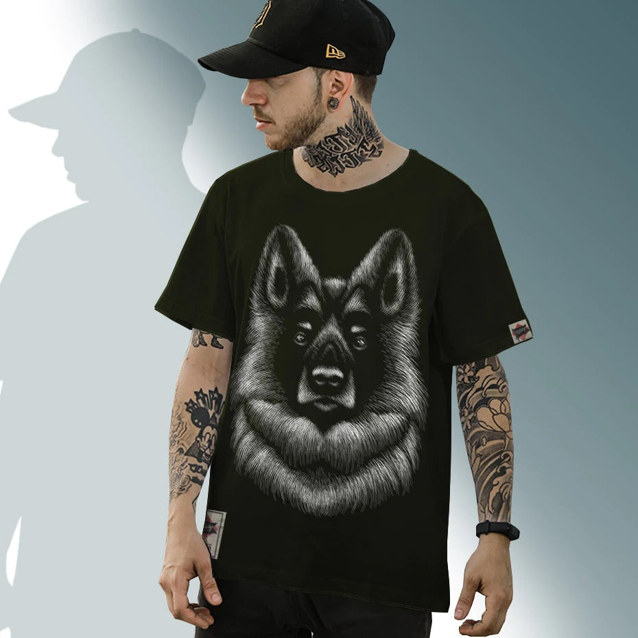 Dog Print Men's Cool T-Shirt / Breathable Summer T-Shirt / Black O-Neck Clothing With Short Sleeve - HARD'N'HEAVY