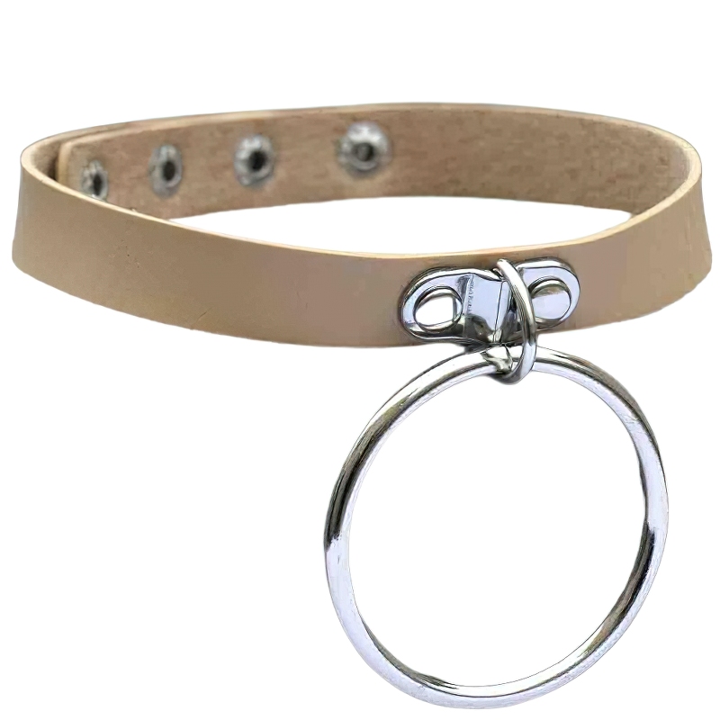 Double layer punk choker necklace with silver padlock pendant and circular detail, stylish gothic aesthetic jewelry.