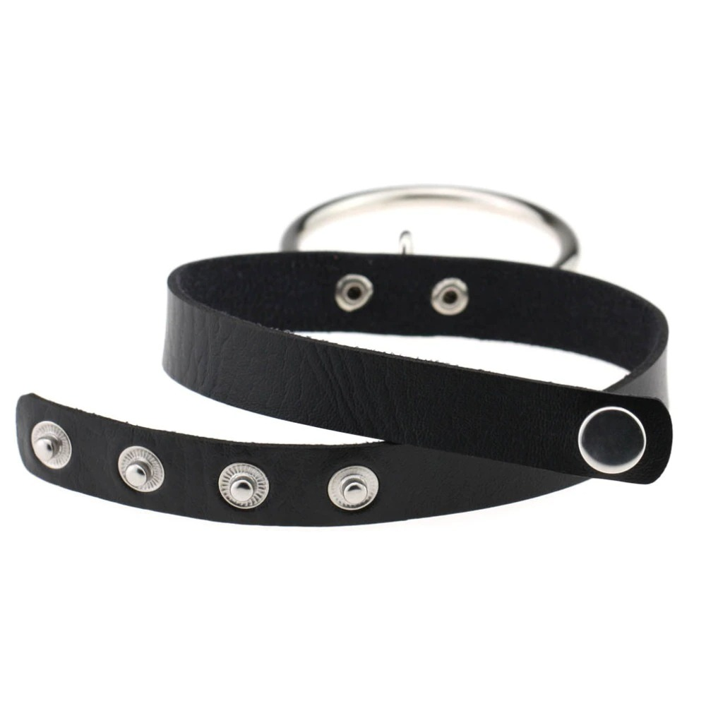 Double layer black choker necklace with silver padlock pendant, perfect for gothic and punk aesthetic styles.