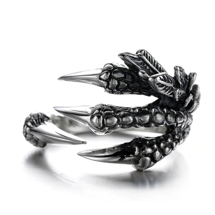 Gothic dragon claws open finger ring made of zinc alloy, perfect alternative fashion jewelry for men and women.