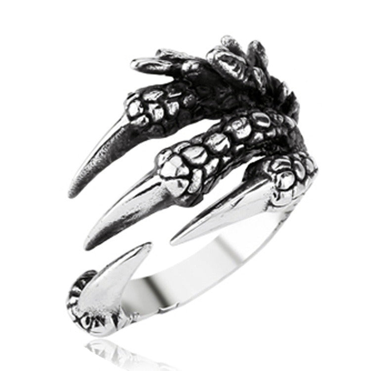 Dragon claws open finger ring in zinc alloy, unique gothic alternative jewelry for men and women.