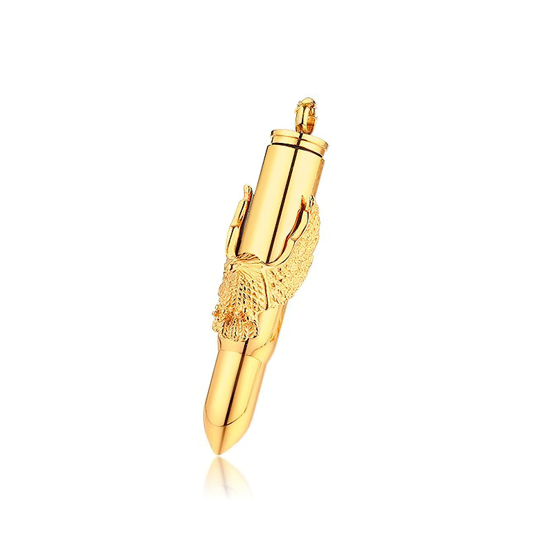 Eagle On Bullet Pendant For Men and Women / Necklace Stainless Steel Tough Man Jewelry - HARD'N'HEAVY