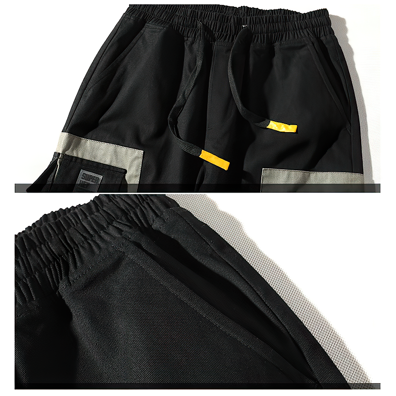 Elastic Waist Cargo Male Pants / Multi-Pocket Harem Trousers For Men - HARD'N'HEAVY