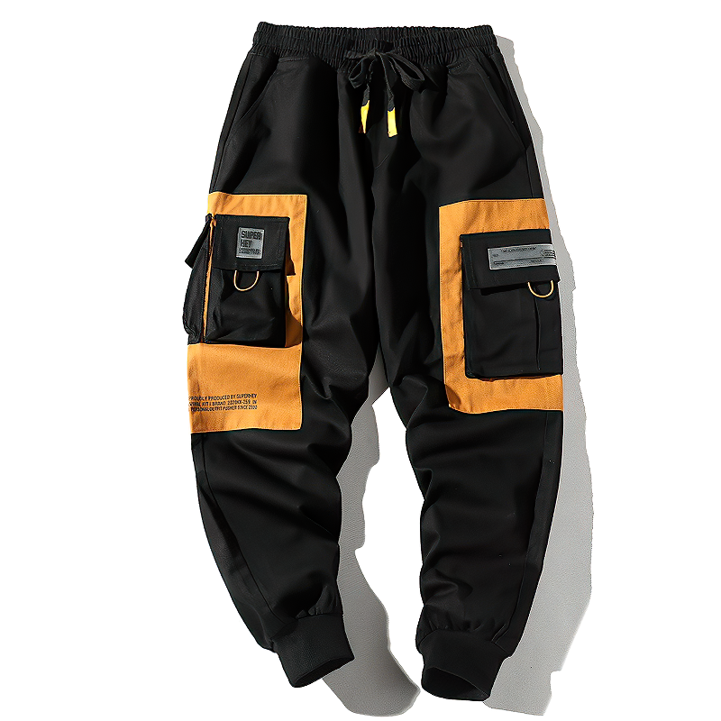 Elastic Waist Cargo Male Pants / Multi-Pocket Harem Trousers For Men - HARD'N'HEAVY