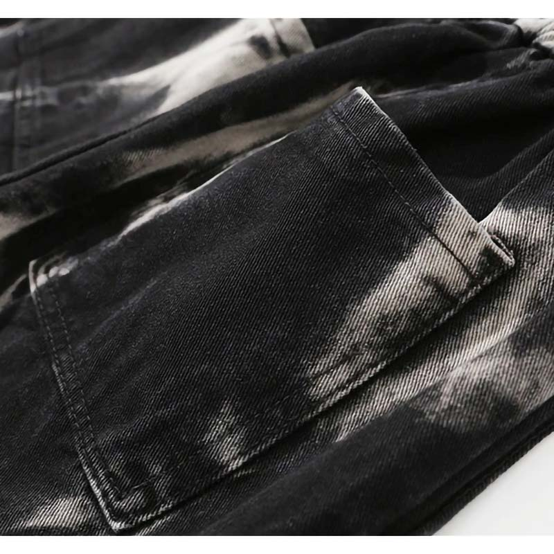Elastic Waist Straight Jeans for Men / Stylish Denim Pants with Pockets / Cool Baggy Trousers - HARD'N'HEAVY