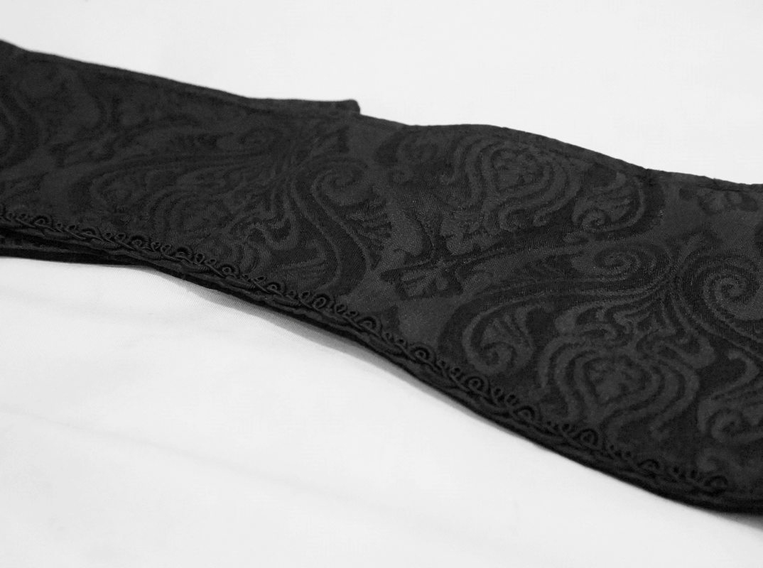 Elegant Black Corset Belt with Brocade / Men's Gothic Sashes with Lace-up on Back - HARD'N'HEAVY