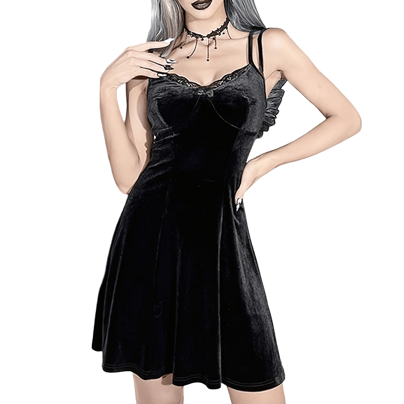 Elegant Black Velvet Butterfly Dresses For Women / Fashion Clothing in Gothic Style
