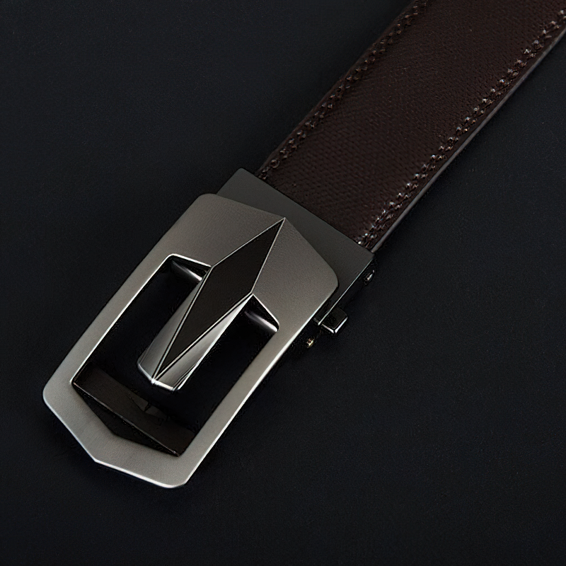 Elegant Male Genuine Leather Belt / Luxury Men's Belts With Automatic Alloy Buckle - HARD'N'HEAVY
