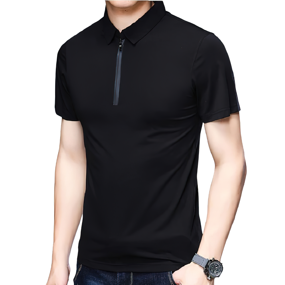 Elegant Men's Polo With Zipper / Aesthetic Male T-Shirt / Alternative Style Cotton Men's T-Short - HARD'N'HEAVY