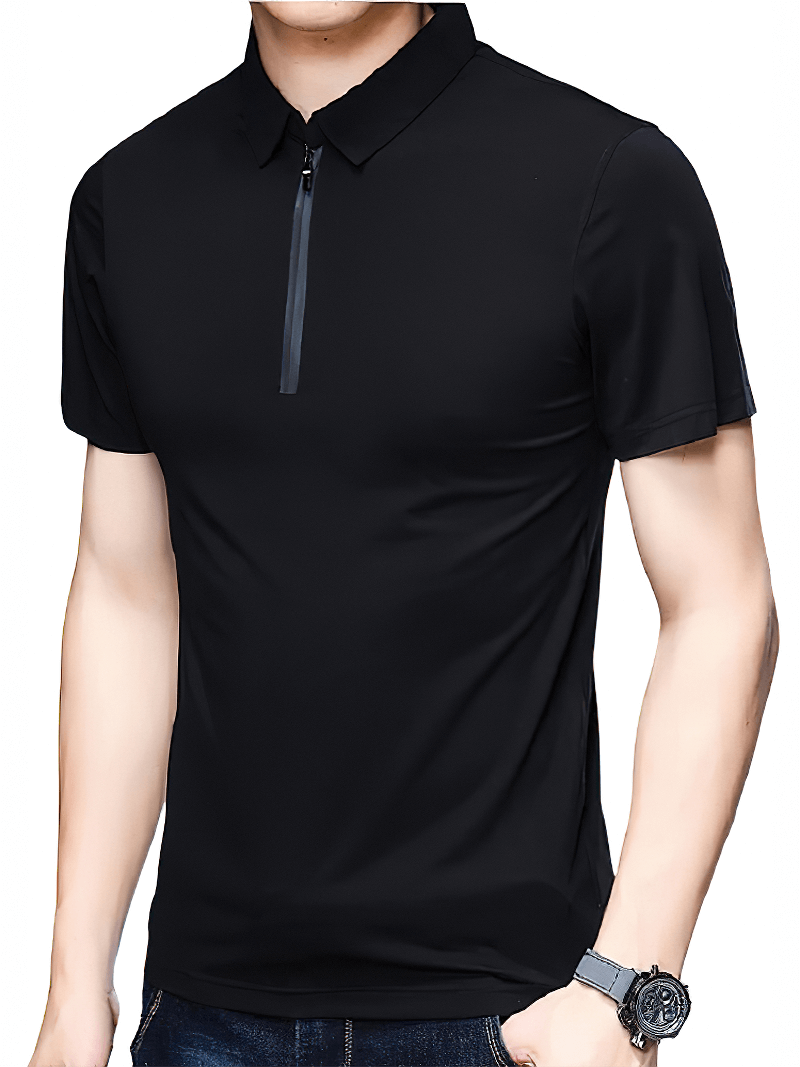 Elegant Men's Polo With Zipper / Aesthetic Male T-Shirt / Alternative Style Cotton Men's T-Short - HARD'N'HEAVY