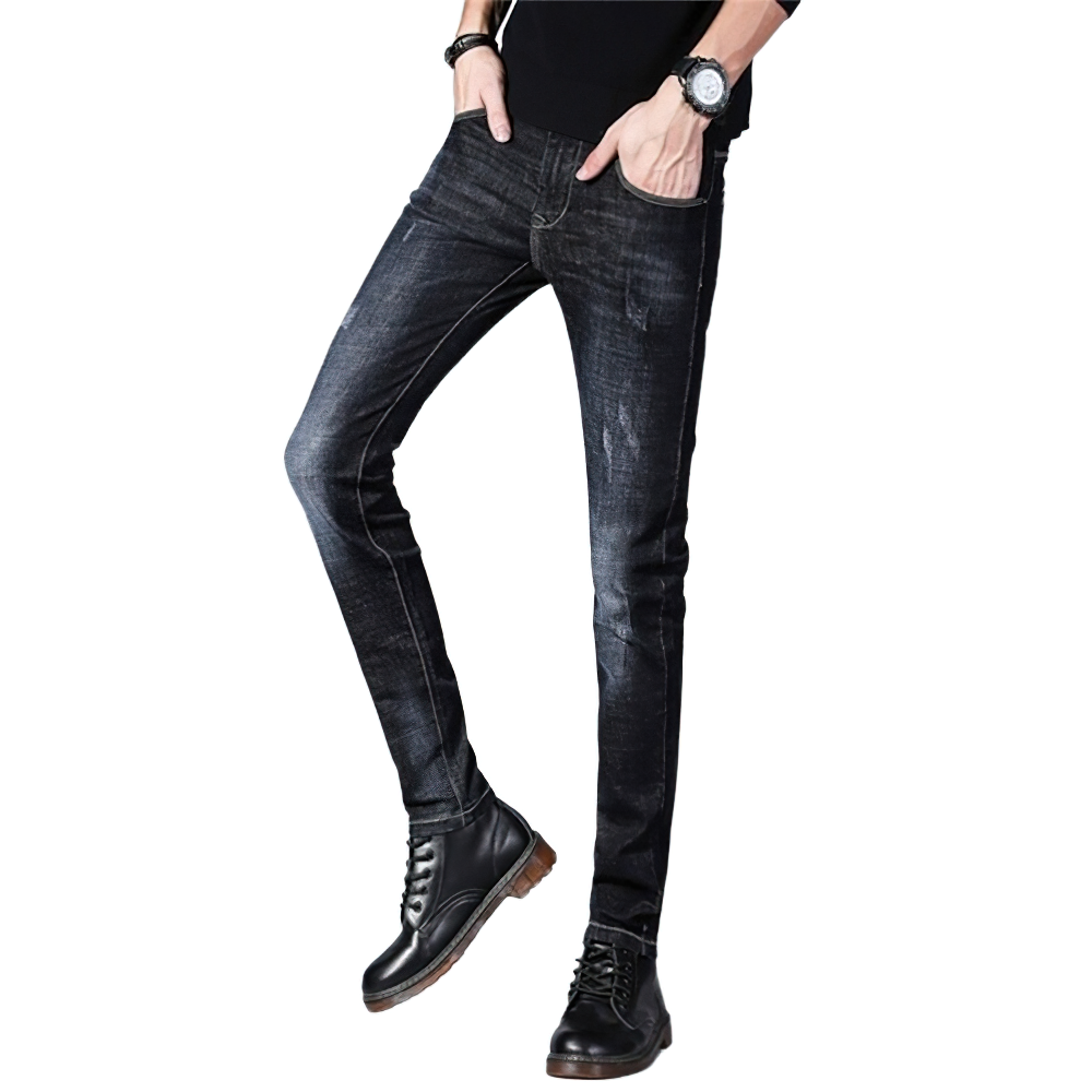 Elegant Men's Rock Style Jeans / Cool Vintage Male Pants / Aesthetic Mid Waist Men's Jeans - HARD'N'HEAVY