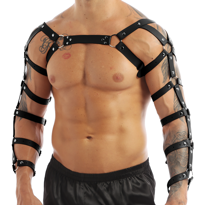 Adjustable Body Chest, Men Black Chest Harness Punk Adjustable Faux Leather  Belt 