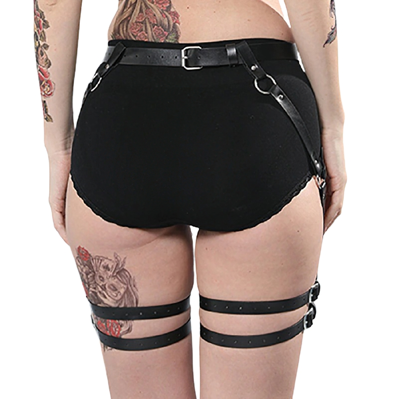 Erotic PU Leather Garters For Women / Adjustable Body Bondage Belt / Female Accessories - HARD'N'HEAVY