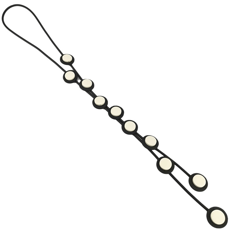 Ethnic long rubber necklace for women, featuring a gothic design with round accents, perfect for stylish outfits.