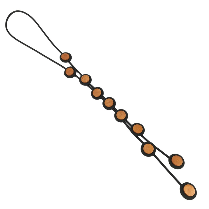 Ethnic long pendant necklace for women featuring a gothic rubber design with wooden accents.