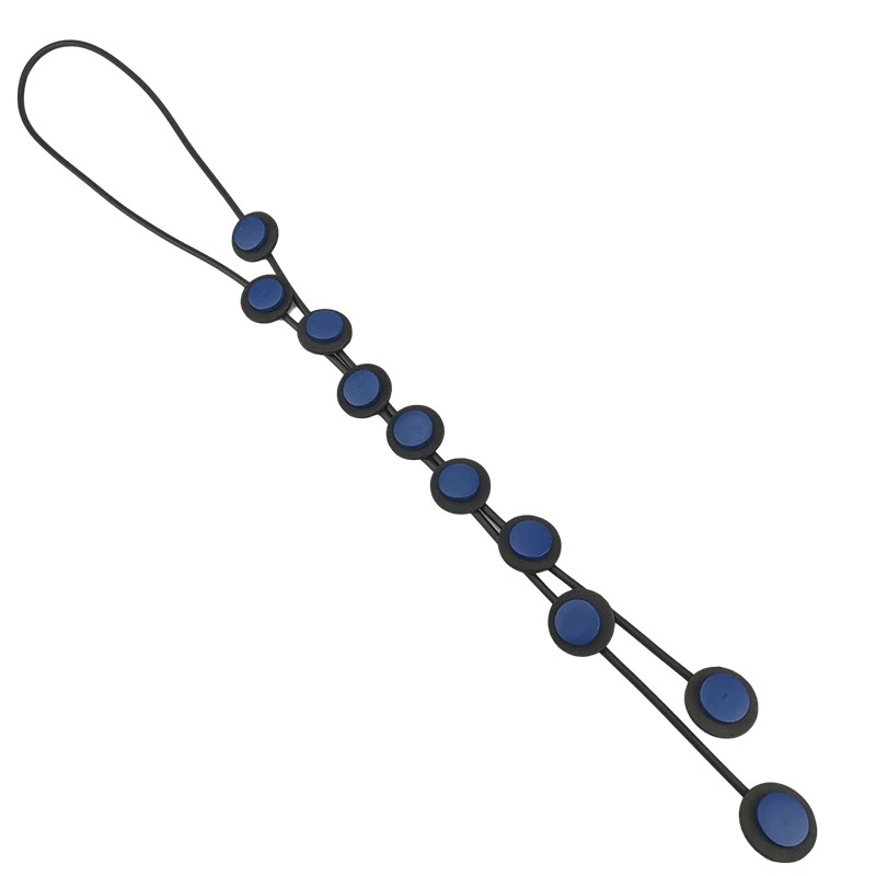 Ethnic long pendant necklace for women, featuring blue rubber beads in a gothic style for a unique look.