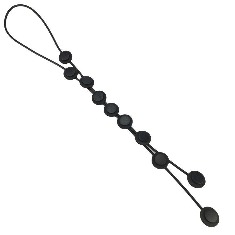 Ethnic long black rubber pendant necklace for women, featuring a unique gothic design and stylish elements.