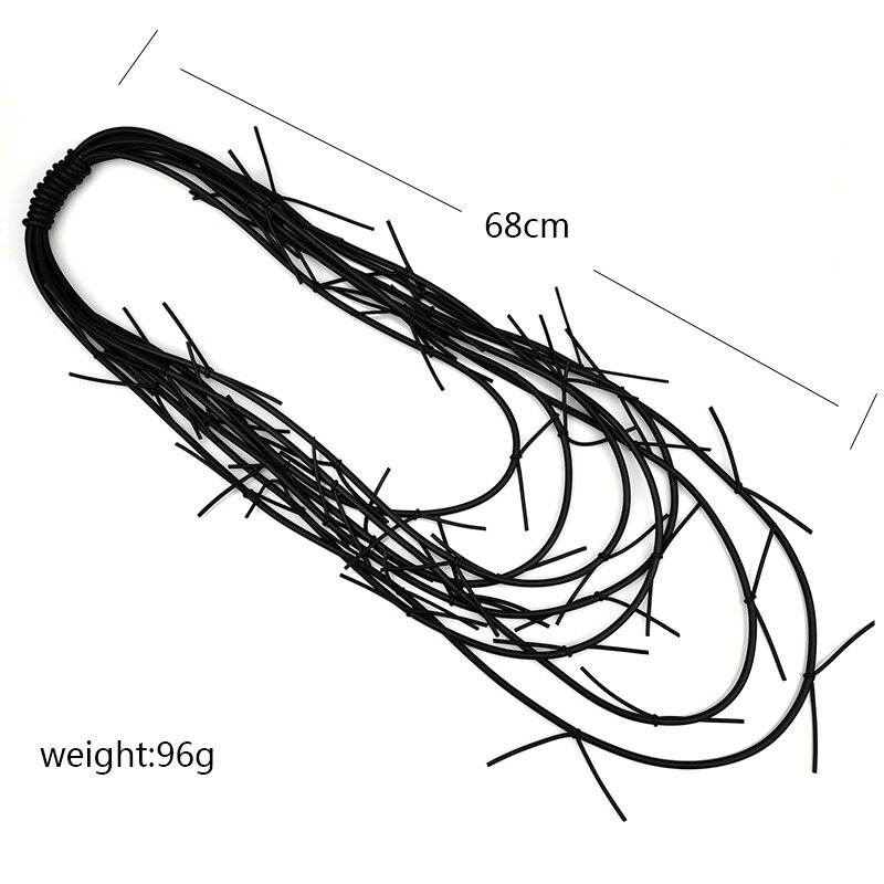 Exquisite long black gothic necklace for women, 68cm, perfect for punk fashion and stylish accessories.