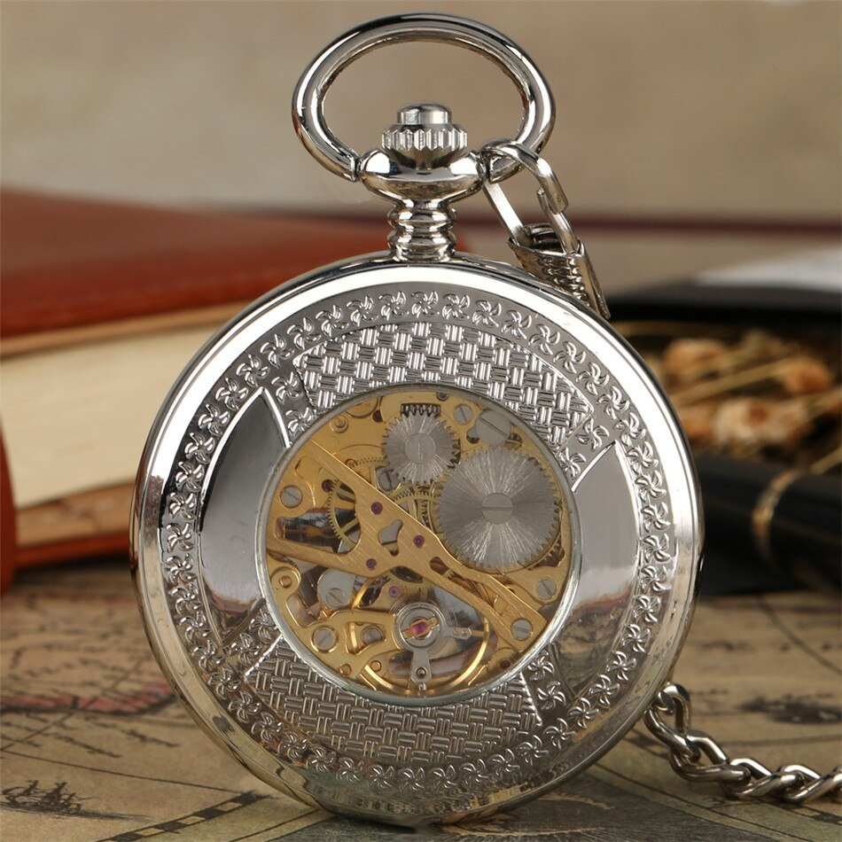 Close-up of an exquisite mechanical antique pocket watch with gold gears and intricate design, perfect retro accessory.