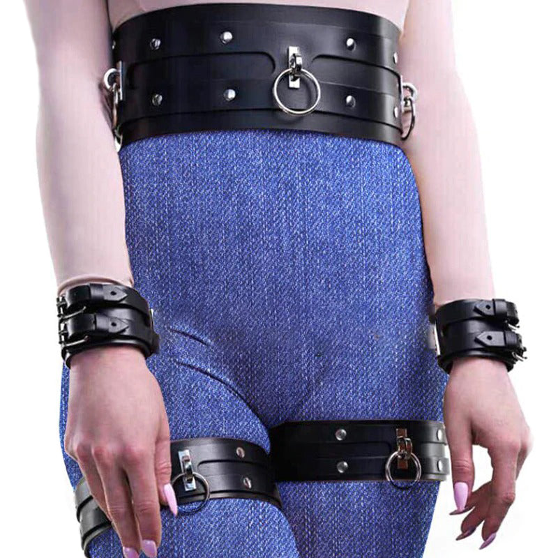 Leg Garter Body Strap Harness Set / Body Waist Bondage / Erotic Suspender Wide Waist Belt - HARD'N'HEAVY