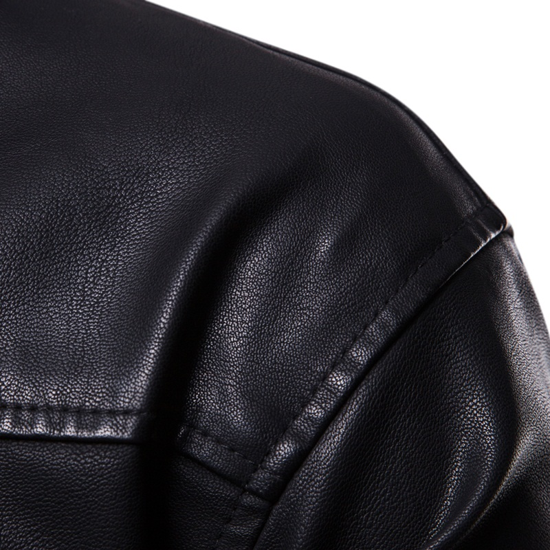 Fake Two-Pieces Motorcycle PU Leather Men's Jacket / Windproof Slim Fit Hooded Black Outwear - HARD'N'HEAVY